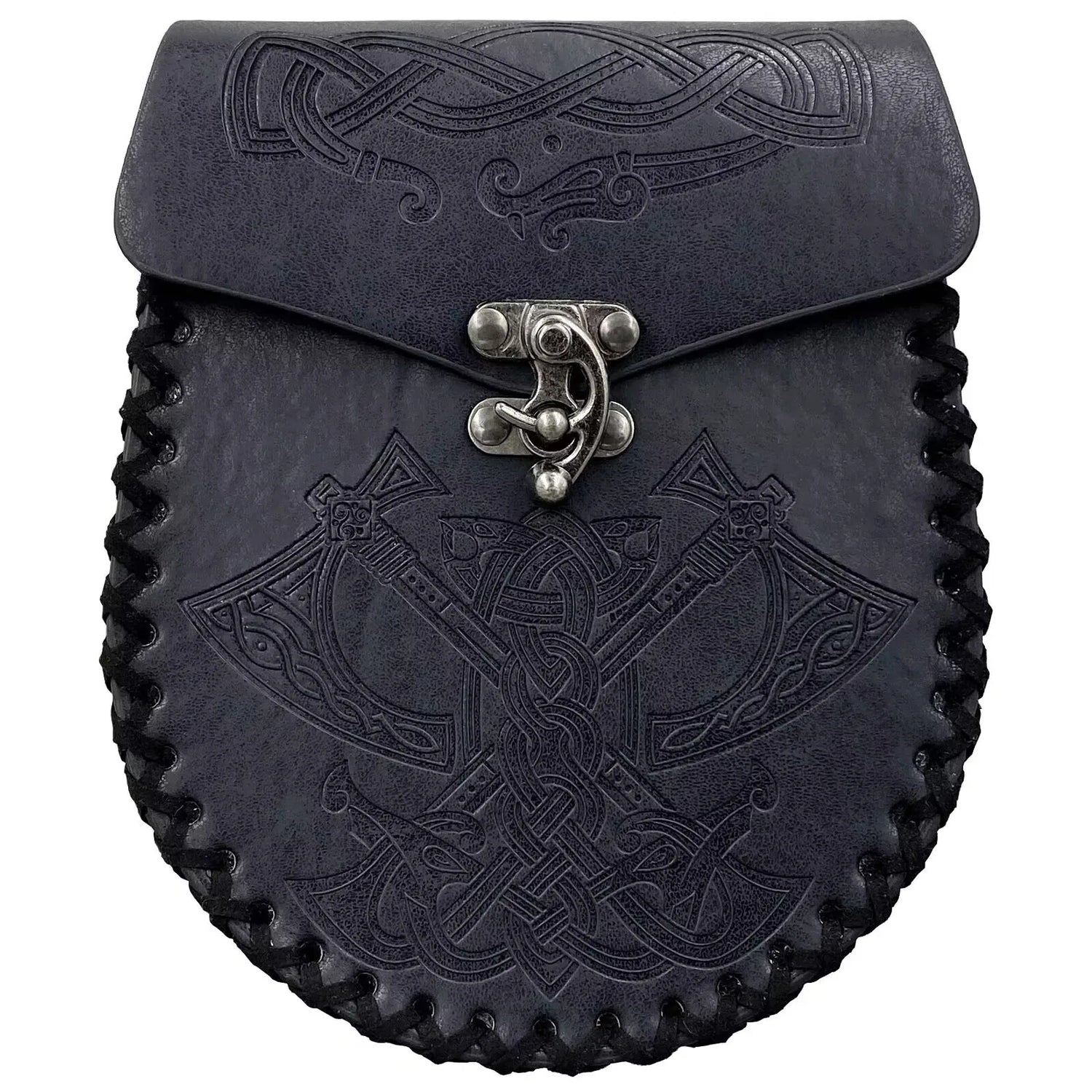 1Pc Viking Medieval Style Embossed Faux Leather Waist Bag, Viking Style Medieval Hangable Belt Coin Purse Vintage Waist Bag