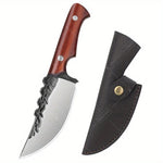 Hand Forged Cooking Knife With Professional Utility Cleaver Stainless Steel Outdoor Camping Knife Red Pear Wood Handle Vegetable