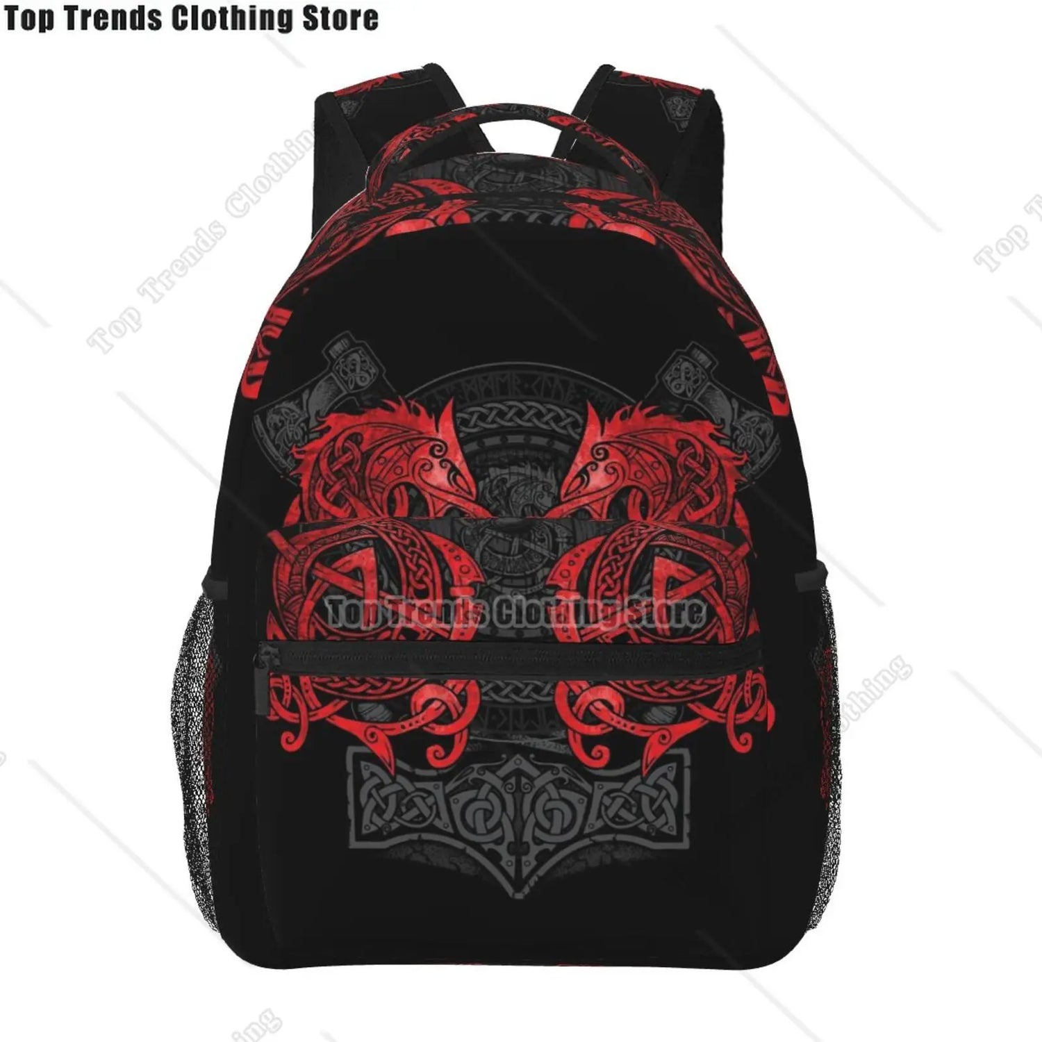 Norse Mythology Viking Backpack Tree of Life Triquetra Large Backpack for School Laptop Bags Bookbag Casual Daypack for Teens