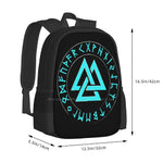 Valknut Symbol In Runic Circle Large Capacity Viking Backpack