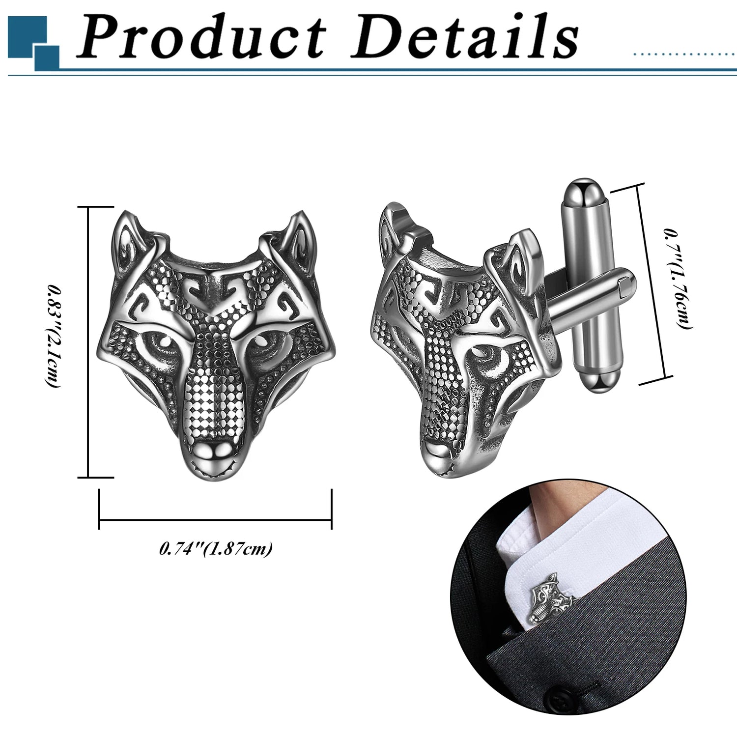 BONISKISS Men's Stainless Steel Cufflinks Nordic Viking Odin Compass Symbol Rune Cufflinks The Best Gift for Father Husband Son