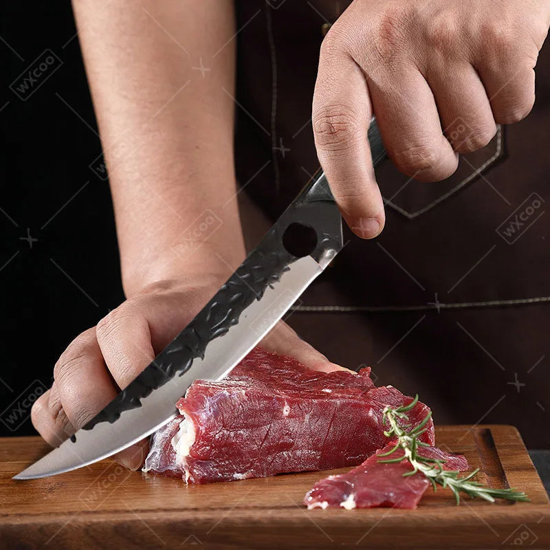 1 PC High Carbon Steel Boning Knife Kitchen Chef Knife Professional Multipurpose Cutting Knife With Sheath For Barbecue Cooking