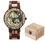 Viking Wooden Watch - Fenrir Wolf