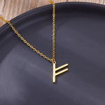 Viking Rune Necklace for Women Norse Runic Letter Pendant Necklaces Minimalist Nordic Stainless Steel Jewelry Christmas Gift