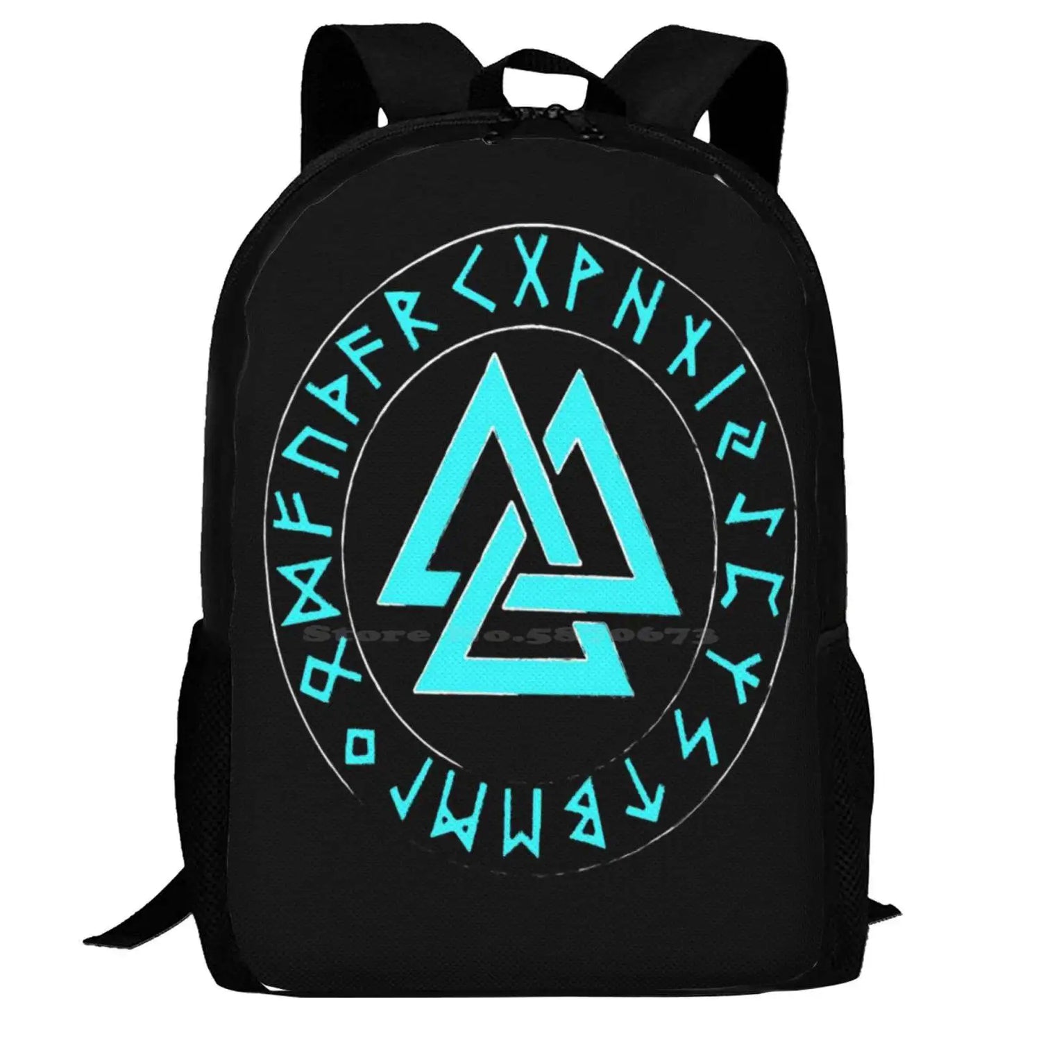 Valknut Symbol In Runic Circle Large Capacity Viking Backpack