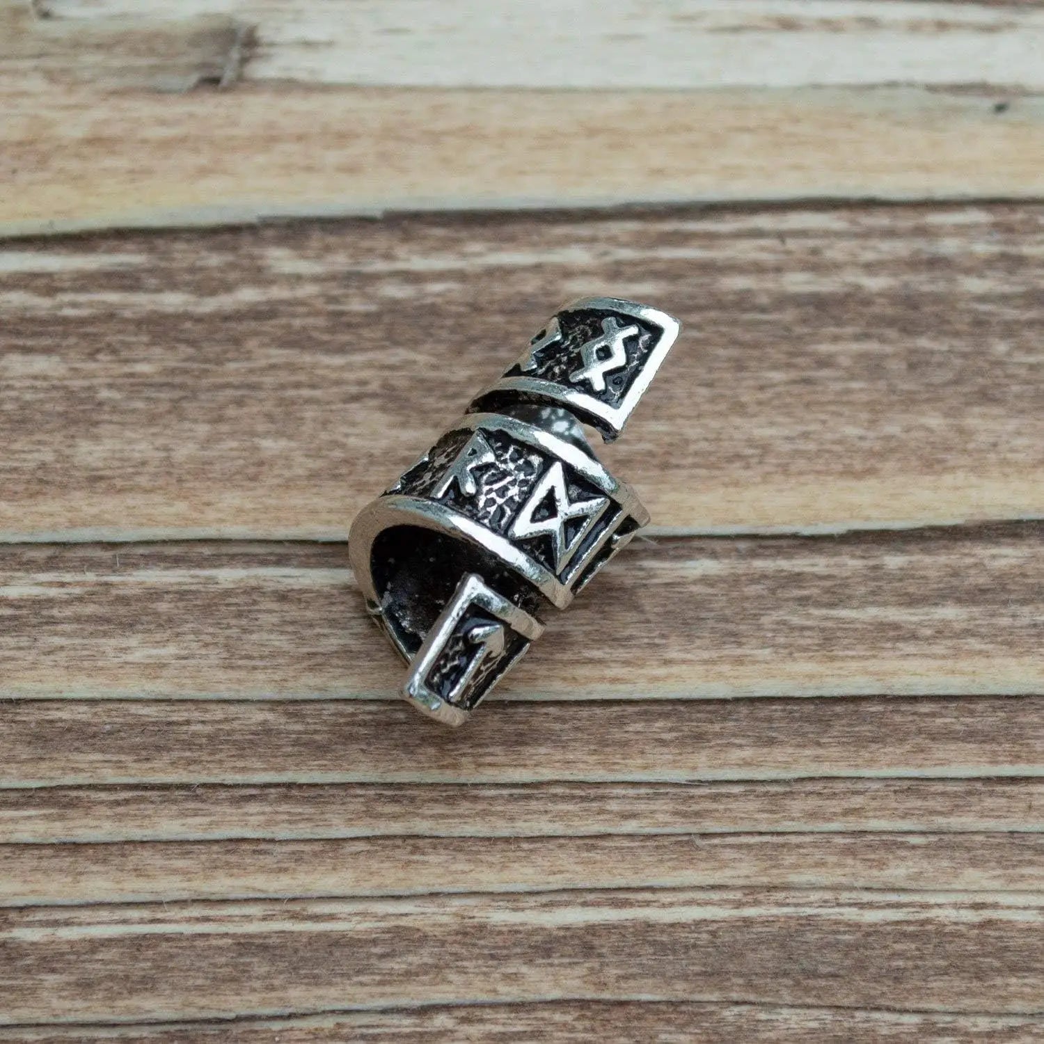 Viking Rune Beard Bead Coil Set (4-Pack) - Norse Rings for Hair, Dreads & Beards