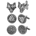 BONISKISS Men's Stainless Steel Cufflinks Nordic Viking Odin Compass Symbol Rune Cufflinks The Best Gift for Father Husband Son