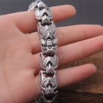 New Viking Ouroboros vintage punk bracelet for men stainless steel fashion Jewelry hippop street culture with wooden box