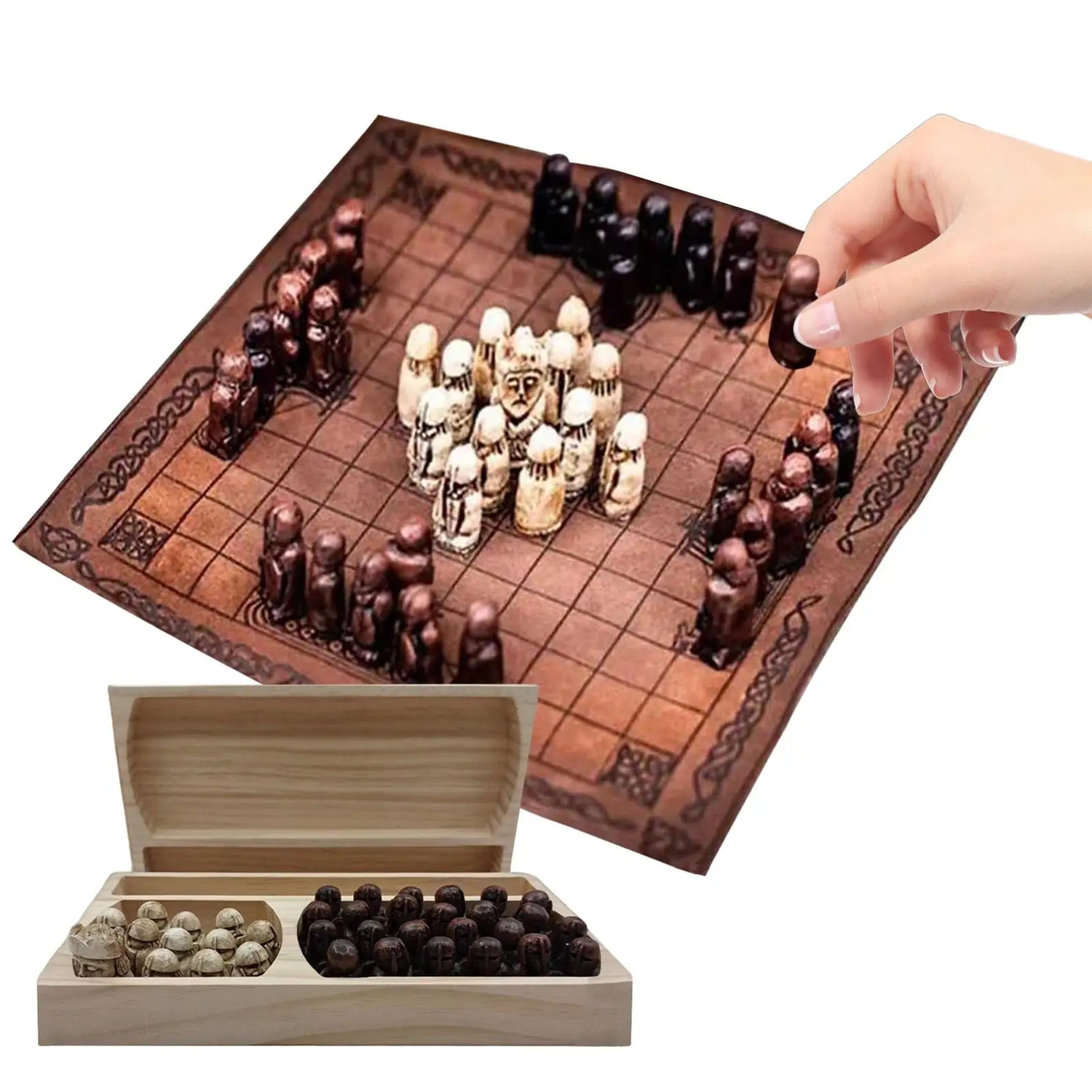 Chess Boards For Adults Tabletop Chess Board War Game Board Game Asymmetric Viking Chess Strategy Games Chess Gifts Party