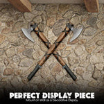 Pair of Ragnar Lothbrok Viking Axes – Hand-Forged High Carbon Steel Norse Bearded Axes Handcrafted Ash Wood Handles