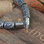 Stainless steel Runes Beads Men Bracelet Viking Rune Bracelet Fashion Charm Beads Bracelet wooden box