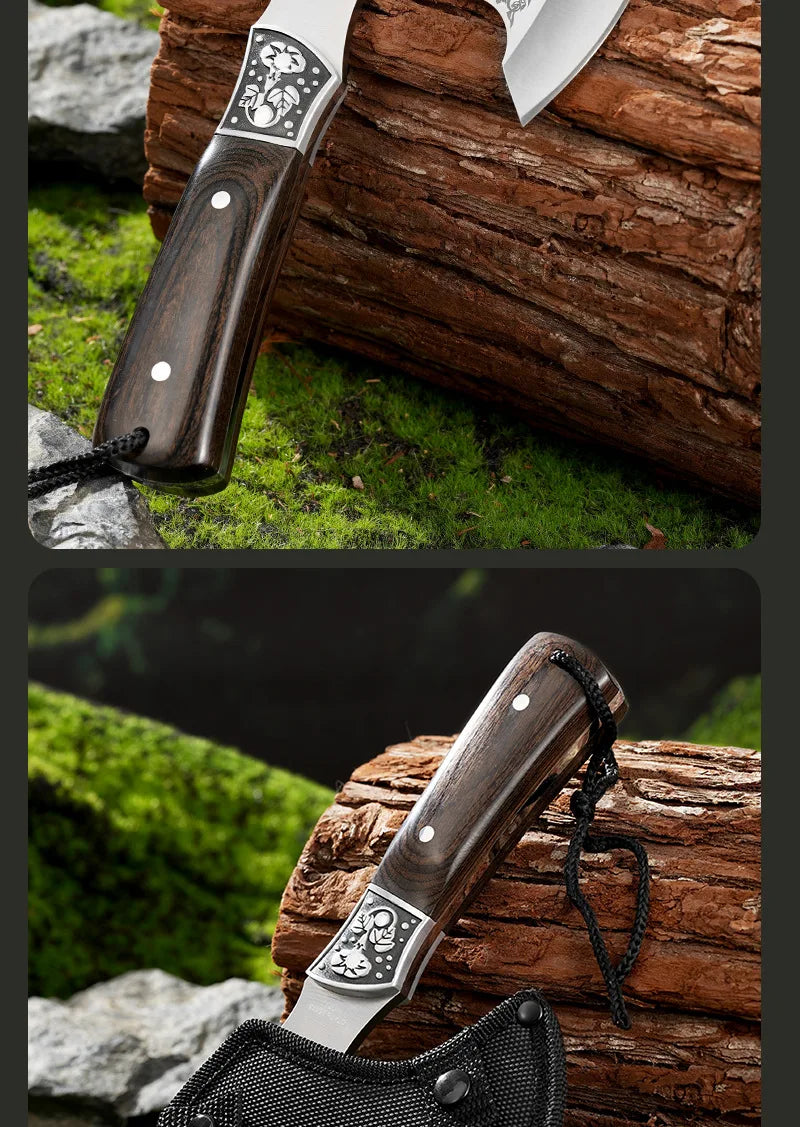 Outdoor camping stainless steel high hardness wolf axe, hiking and logging road axe, jungle road axe, the best gift for men