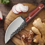 Hand Forged Cooking Knife With Professional Utility Cleaver Stainless Steel Outdoor Camping Knife Red Pear Wood Handle Vegetable