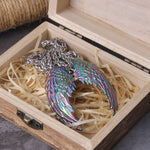 Classic Angel Wings Pendant necklace For Man Stainless Steel Good Detail Fashion Jewelry with wooden box as gift