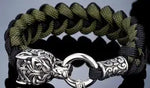 Never Fade Rock Viking Wolf Bracelet Men's handmade cord Wolf Bead Punk Bracelets Biker Jewelry