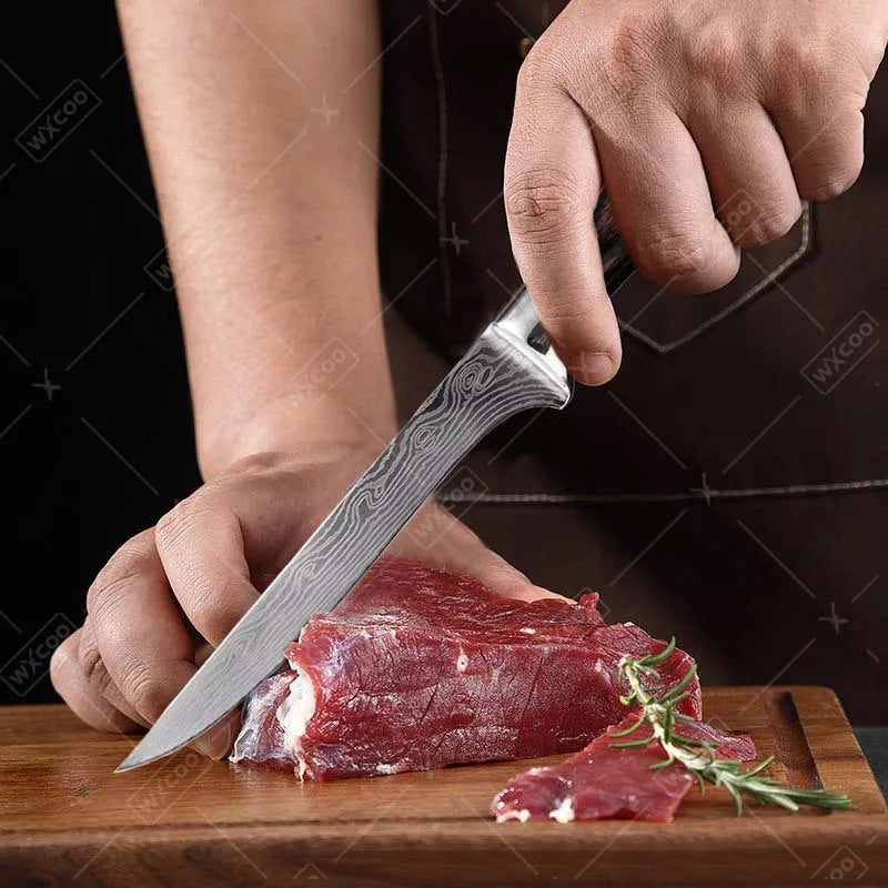 1 PC Stainless Steel Boning Knife Professional Kitchen Tool for Meat Fish Vegetable Carving Cleaver Sharpener Cookware