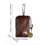 1pc Viking Sporran Portable Bourbon Brown Handcrafted Thick Leather Waist Bag Change Holder Keychain Coin Purse Wallet for Men