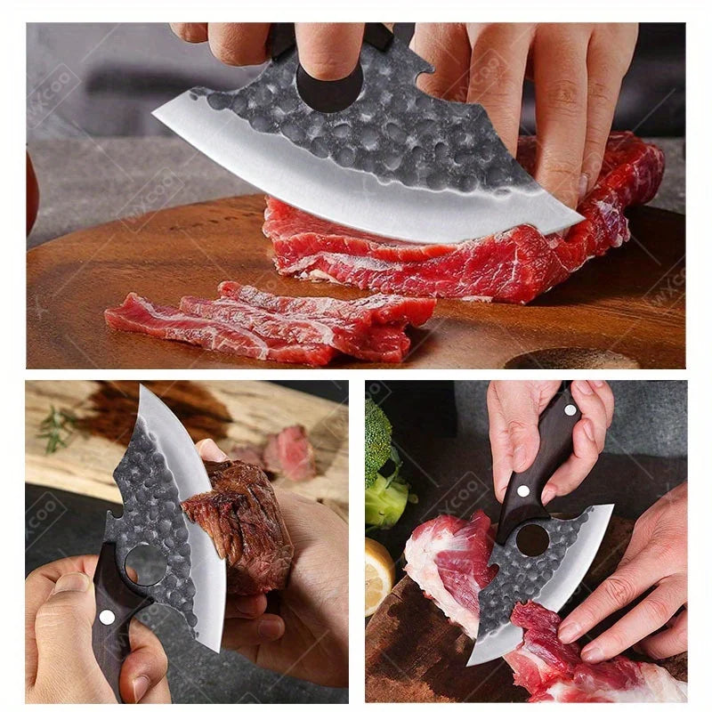 3 Pcs Stainless Steel Chef Knife Set Hand Forged Kitchen Cutters Boning Slicing Butcher Utility Paring Cleavers