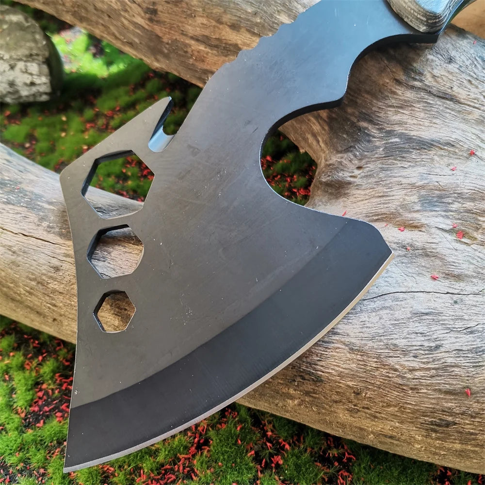 Multi-functional Tactical Axe with Nylon Cover - Durable Handaxe for Camping, Hiking and Survival - Corrosion 7CR13 Steel Blade