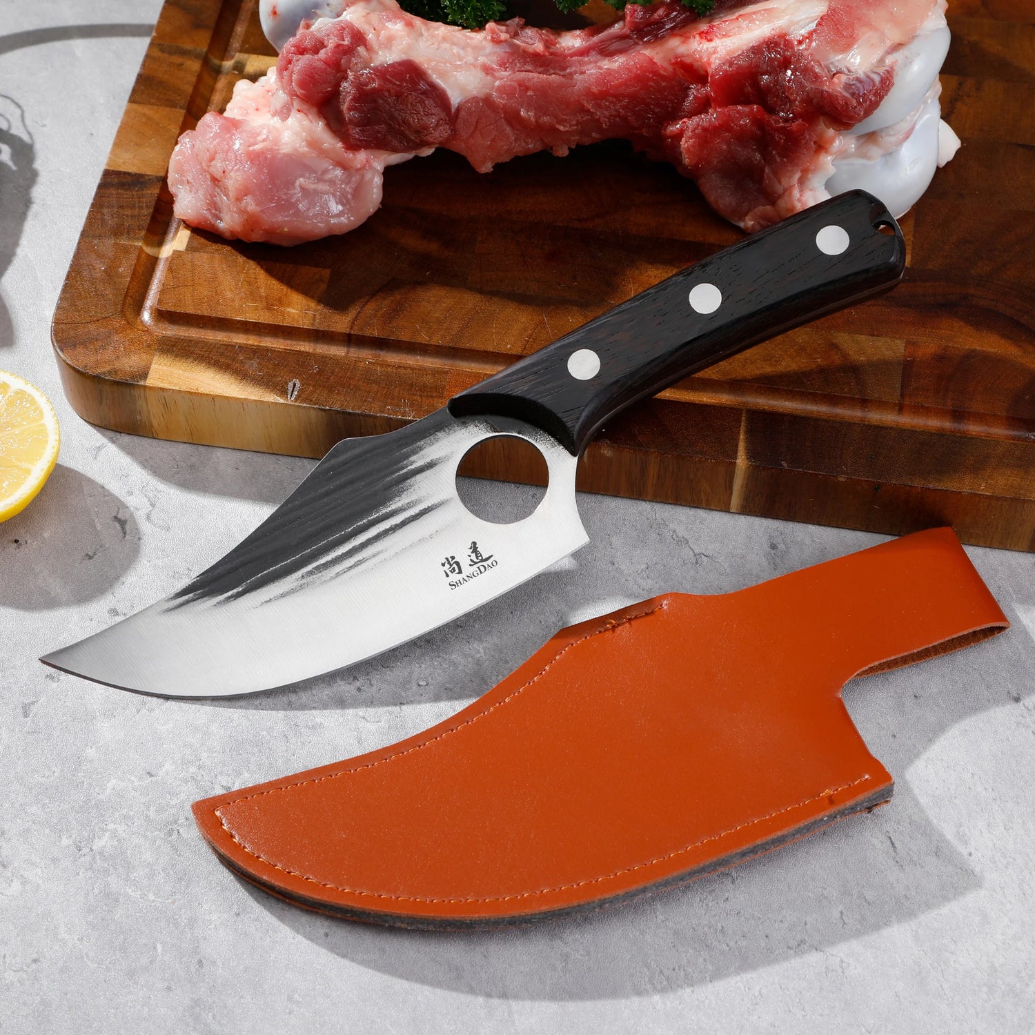 SHANGDAO Boning Knives 6 ″ Viking Boning Knife for Meat Cutting, High Quality Stainless Steel Hand Forged Blade & Wood Handle