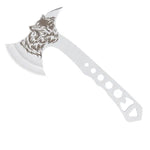3-Piece Throwing Axe & Tomahawk Set with Built-in Corkscrew & Protective Sheath, Full Tang Stainless Steel 10.4'', Silver