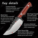 Hand Forged Cooking Knife With Professional Utility Cleaver Stainless Steel Outdoor Camping Knife Red Pear Wood Handle Vegetable