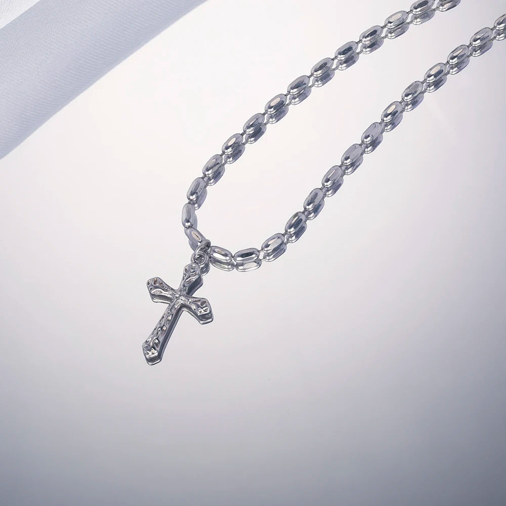 Real Pure 925 Sterling Silver Simple Cross Pendant Necklaces for Men and Women Couples Viking Christian Jewelry Ships from USA