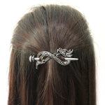 5 Pcs Viking Celtic Long Hair Clips - Vintage Silver Celtic Knot Hair Stick Jewellery Hair Slide and Metal Hairpin Barrettes