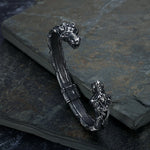 Classic Animal Viking Double Tiger Head Adjustable 316L Stainless Steel Men's Bracelet Fashion Amulet Jewelry Gifts Dropshipping