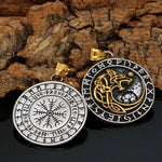 Viking Wolf  Rune Pendant Necklace Trendy Men Long