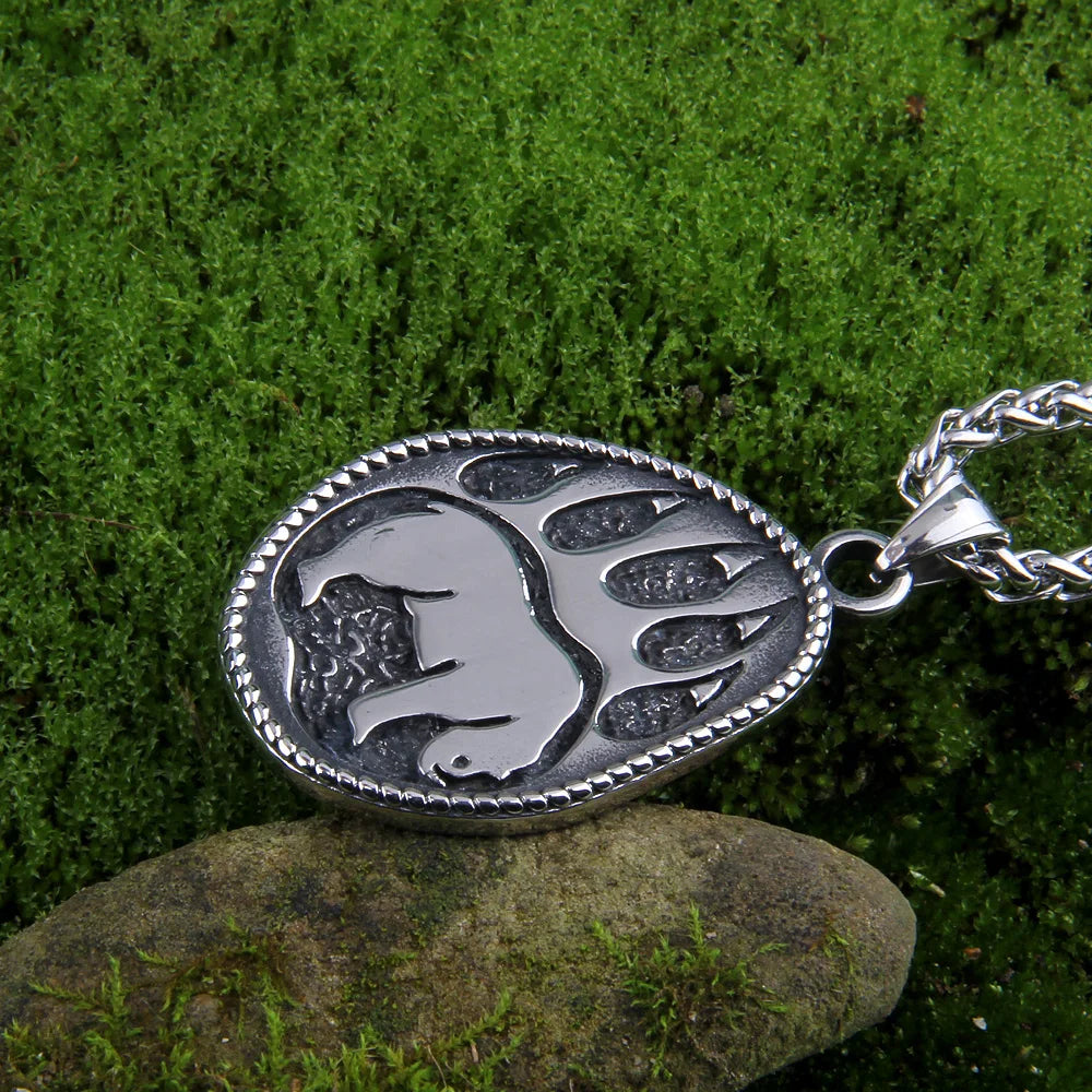 Never Fade Viking Bear Men's Pendant Necklace Punk Bear Claw High Quality As Men Jewelry
