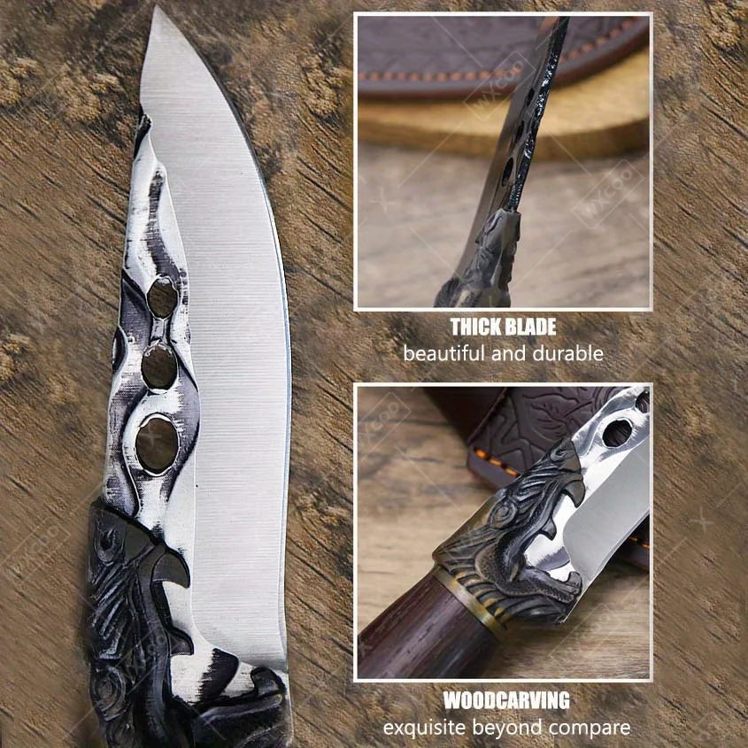 Forged Boning Knife Stainless Steel Professional Kitchen Utility Knife Butcher Chef Meat Fish Vegetable Chopper Santoku Cutting