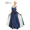 USA Stock DAIZBELLA Women Medieval Renaissance Dress Retro Viking Fake Two Piece Dress with Wasit Bag Cosplay Costume