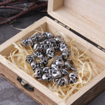 Stainless steel new design men punk skull chain necklace men fashion stainless steel charm bracelet jewelry with wooden box