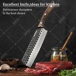 8PCS Professional Kitchen Chef Knife Set Handmade Forged Stainless Steel Chef Knife Butcher Knife Vegetable Utility Boning Fish