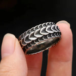 Nordic Vikings Dragon Scale Rings For Men Boys 316L Stainless Steel Viking Dragon Spine Ring Punk Vintage Party Jewelry Gifts