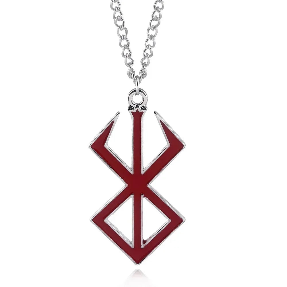 Berserk Symbol Pendant Necklace The Mad Warrior of Norse Viking Mythology Mens Hip Hop Jewelry