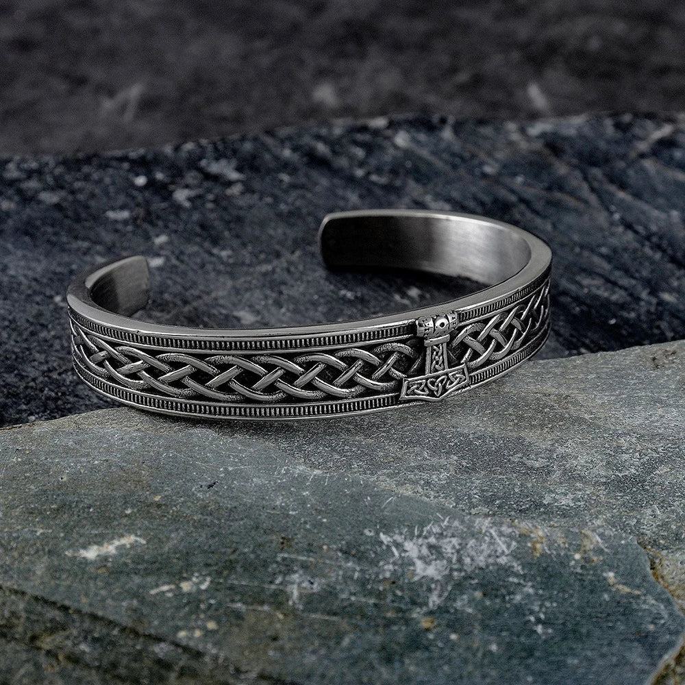 Norse Viking 316L Stainless Steel Thor's Hammer Bracelets For Men Women Paracord Amulet Runes Bangles Jewelry Gifts Wholesale