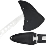 3-Piece Throwing Axe & Tomahawk Set with Built-in Corkscrew & Protective Sheath, Full Tang Stainless Steel 10.4'', Silver
