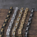 Never Fade Rock Viking Wolf Bracelet Men's Stainless Steel King Chain Wolf Punk Bracelets Biker Jewelry without box