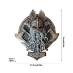 Viking Berserker Double Axe Valhalla Wall Sculpture Resin Ornaments Garden Figurine  Home Wall Plaque Decoration Warrior Statue