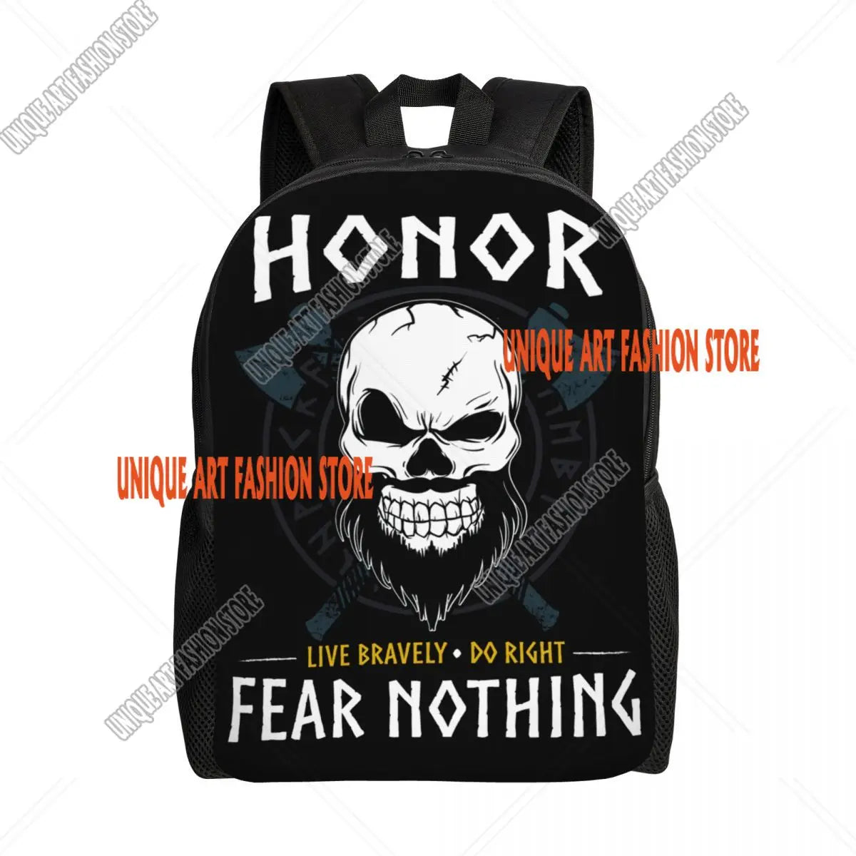 Viking Vegvisir Tree Of Life Backpack for Men School College Student Bookbag Fits 15 Inch Laptop Vikings Valhalla Moon Wolf Bags