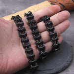 Punk Rock Stainless Steel Biker Mens Bracelet Link Chain Motorcycle Bike Bicycle Chain Bracelets Bangles Jewelry with wood box　