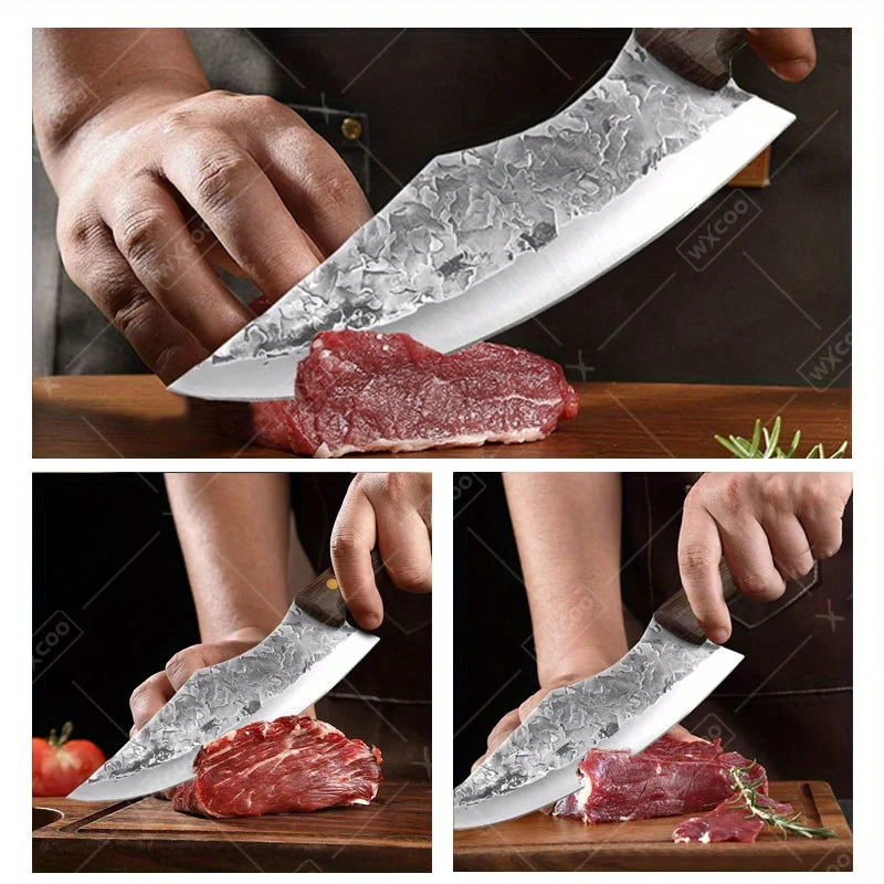 Forged Boning Knife Stainless Steel Professional Kitchen Utility Knife Butcher Chef Meat Fish Vegetable Chopper Santoku Cutting