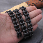 Punk Rock Stainless Steel Biker Mens Bracelet Link Chain Motorcycle Bike Bicycle Chain Bracelets Bangles Jewelry with wood box　