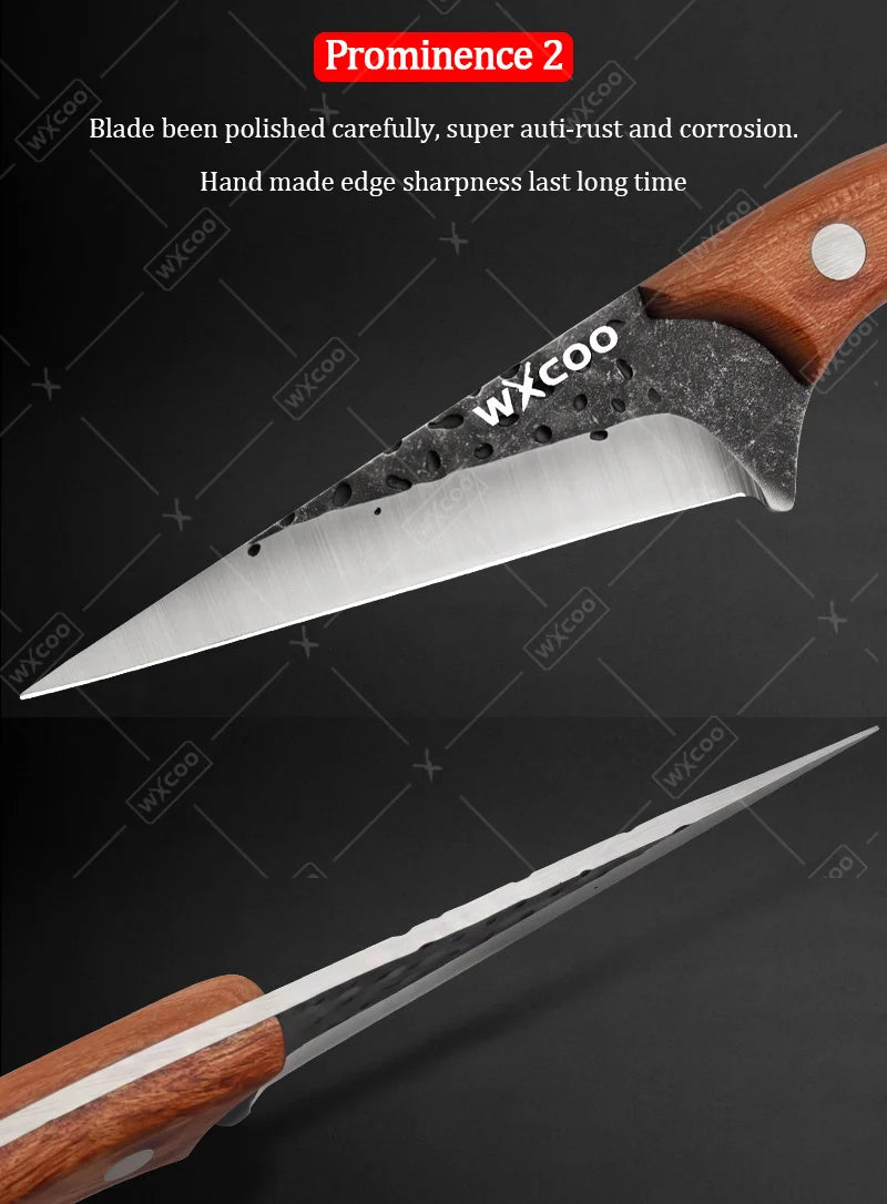 1PC/3PCS Stainless Steel Kitchen Boning Knife Chef Knife Multipurpose Kitchen Tools Wooden Handle Slicing Filleting Peeling