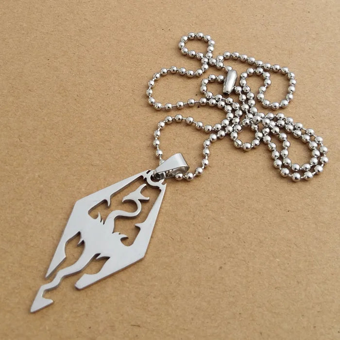 Stainless Steel Charms Viking Dragon Skull Pendant Necklace Women Men's Fashion Biker Rock Punk Jewelry Antique Retro Chain Gift