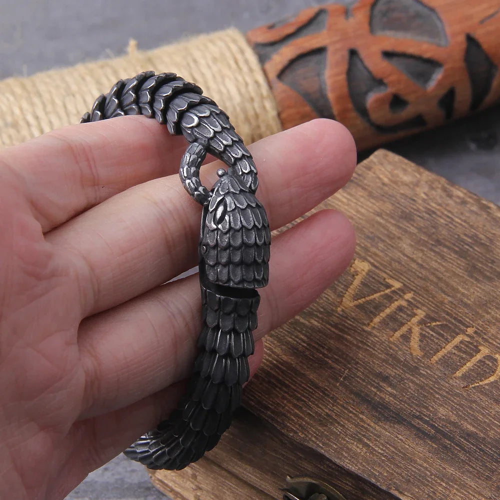 316L Stainless Steel Black Snake Chain Bracelet Men and Women Hip Hop Charm Biker Gothic Bracelet Gift Vintage Jewelry Wholesale