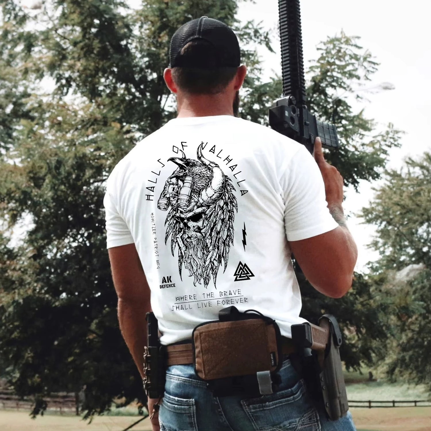 NICHE Viking Warrior Crew Neck Short Sleeve T-Shirt American Tough Guy Short Sleeve T-shirt Summer Tactical Military Fan Men Top