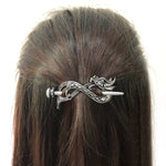 5 Pcs Viking Celtic Long Hair Clips - Vintage Silver Celtic Knot Hair Stick Jewellery Hair Slide and Metal Hairpin Barrettes